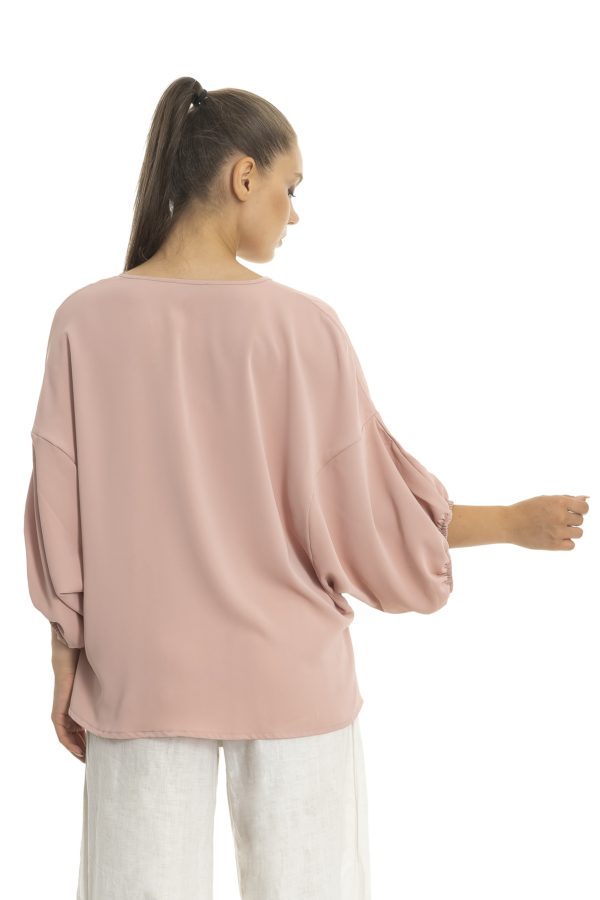 Günlük%20Kullanım%20V%20Yaka%20Bağcıklı%20Kadın%20Bluz