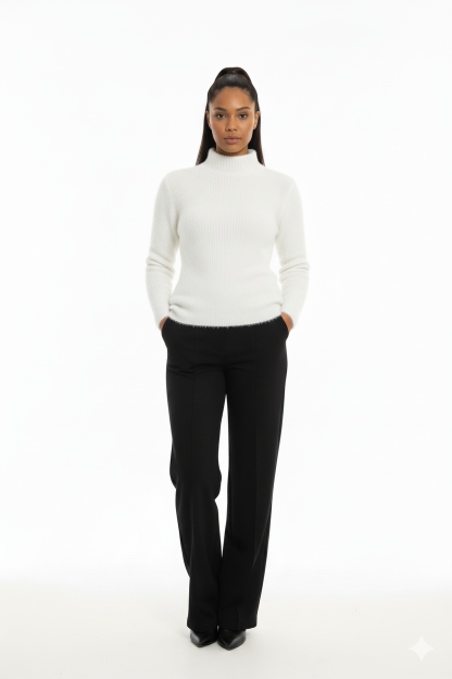 Kadın%20Beyaz%20Triko%20Kazak