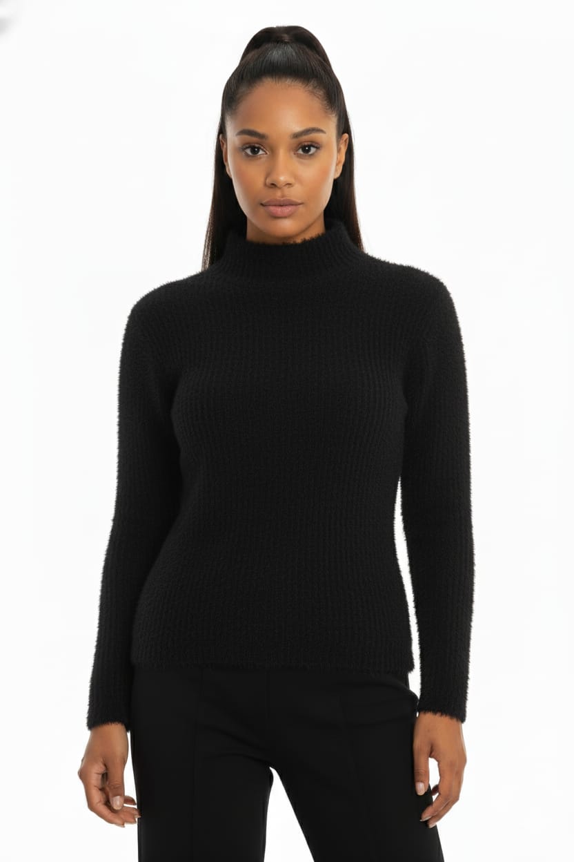 Kadın%20Siyah%20Triko%20Kazak